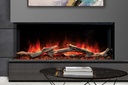Uptown - UE44-2 Linear Electric Fireplace w/Remote, Top/Ember Lighting and Corner/Single Side Installation Kits - Heater 120V (240V Compatible) NEW