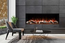 Uptown - UE56 Linear Electric Fireplace w/Remote, Top/Ember Lighting and Corner/Single Side Installation Kits - Heater 120V (240V Compatible)