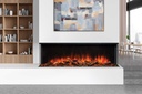 Uptown - UE56 Linear Electric Fireplace w/Remote, Top/Ember Lighting and Corner/Single Side Installation Kits - Heater 120V (240V Compatible)