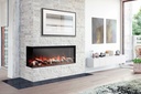 Uptown - UE56 Linear Electric Fireplace w/Remote, Top/Ember Lighting and Corner/Single Side Installation Kits - Heater 120V (240V Compatible)