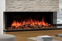 Uptown - UE56 Linear Electric Fireplace w/Remote, Top/Ember Lighting and Corner/Single Side Installation Kits - Heater 120V (240V Compatible)