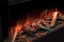 Uptown - UE56 Linear Electric Fireplace w/Remote, Top/Ember Lighting and Corner/Single Side Installation Kits - Heater 120V (240V Compatible)