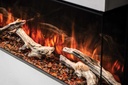 Uptown - UE56 Linear Electric Fireplace w/Remote, Top/Ember Lighting and Corner/Single Side Installation Kits - Heater 120V (240V Compatible)
