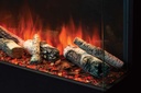 Uptown - UE56 Linear Electric Fireplace w/Remote, Top/Ember Lighting and Corner/Single Side Installation Kits - Heater 120V (240V Compatible)
