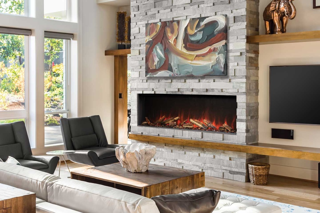 Uptown - UE56 Slim Electric Fireplace w/Remote - 120V Heater