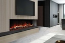Uptown - UE68 Linear Electric Fireplace w/Remote, Top/Ember Lighting and Corner/Single Side Installation Kits - 120V Heater