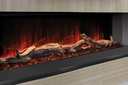 Uptown - UE68 Linear Electric Fireplace w/Remote, Top/Ember Lighting and Corner/Single Side Installation Kits - 120V Heater
