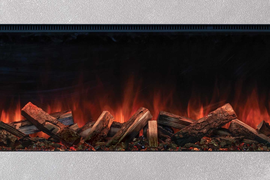 Uptown - UE80 Linear Electric Fireplace w/Remote, Top/Ember Lighting and Corner/Single Side Installation Kits - 120V Heater