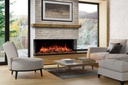 Uptown - UE56 Linear Electric Fireplace w/Remote, Top/Ember Lighting and Corner/Single Side Installation Kits - Heater 120V (240V Compatible)