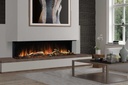 Uptown - UE80 Linear Electric Fireplace w/Remote, Top/Ember Lighting and Corner/Single Side Installation Kits - 120V Heater
