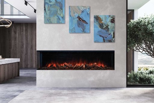 [UE68] Uptown - UE68 Linear Electric Fireplace w/Remote, Top/Ember Lighting and Corner/Single Side Installation Kits - 120V Heater